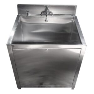scrub basin sink double tap 5′ ft fix scrub – stainless steel